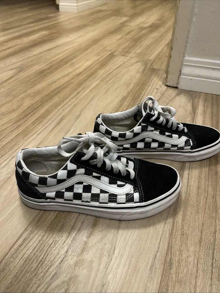 Vans Old Skool Checkered Black/white Low Skate Women Size 5.5