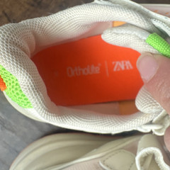 ZARA Kids Mesh Hook & Loop Sneakers EU 28 White Colorblock Orange Green