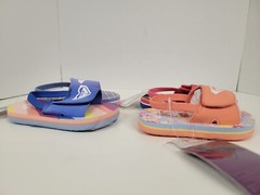 (Mismatched Color): 2 Pair Roxy Kids Pink & Blue Sandals Toddler Size 6
