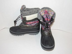 Dream Pairs KMONTE-1 Black Pink Waterproof Winter Snow Boots Youth Girls Size 3