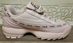 Fila Disruptor Light Pink Reflective Lace Up Kid’s Size 3.5