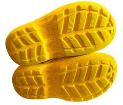 Crocs Child’s Youth Yellow Rainboots Sz 9 Rubber MidCalf Pull On Damaged Stained