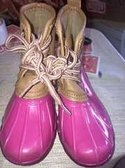 Josmo Kids Winter Duck Boots Size 12 Hot Pink And Brown