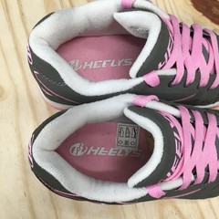 Heelys Propel 2.0 Shoes Youth 4 Skate Sneakers Single Wheel Faux Leather Gray