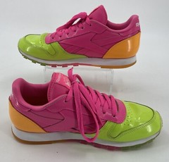 Reebok Junior Classic Leather Dessert Pack Shoe Size 7 BS7244 Pink Green Orange