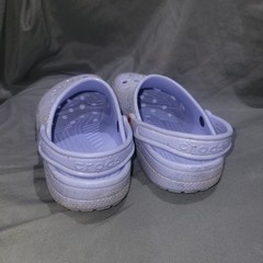 Crocs Classic Glitter Kids Clogs Size 3 Purple Glitter Rubber Slingback