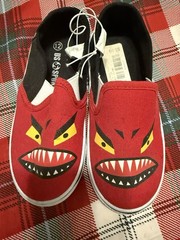 US Sports Kids Unisex Red Cartoon Canvas Slip-On Shoes 12M Low Top Round Toe
