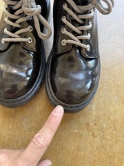 Dr Martens Silver Gradient Bouncing Soles High Top Boots Shoes Girls 3 US