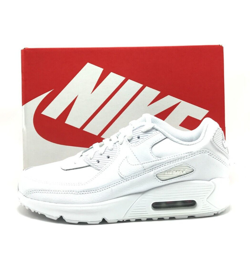 *NEW* Youth Grade-School Nike Air Max 90 GS White Metallic Silver (HF6358 102)👍