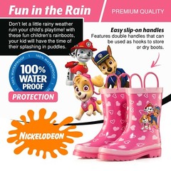 Nickelodeon Kids Girls‘ Paw Patrol Character Printed Waterproof Easy-on Rubber