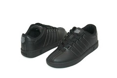 K SWISS CLASSIC VN VARSITY LOW BLACK/BLACK 83343-001-M LEATHER BIG KIDS SHOE