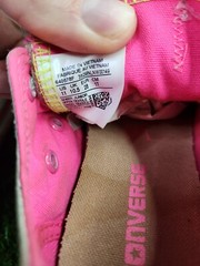 Converse All-Star Sneakers 640578F Double Tongue Grey Pink Neon Youth Kids Sz 11