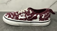 VANS x HARRY POTTER Authentic Elastic Maroon & White Toddler Slip On Sz 8.5
