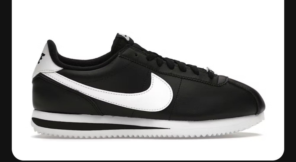 Nike Cortez Basic Black White Sneakers Youth 7Y Unisex Classic Shoes