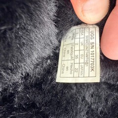 UGG Classic Short Patches Black Suede Kids Boots 1017703K Size 3