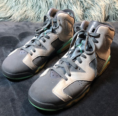 Nike Air Jordan 6 Retro 543390-005 Youth Size 9.5Y Shoes ‚Green Glow‘ Sneakers
