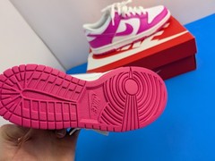 Nike Dunk Low GS White Laser Fuschia FB9109-102 Size 4.5Y / 6W