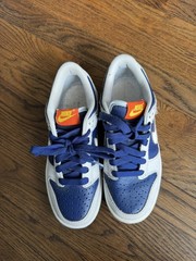 Nike Dunk Low size 4Y Shoe Sneaker Grey/Midnight Navy/Summit UV FB9109-002