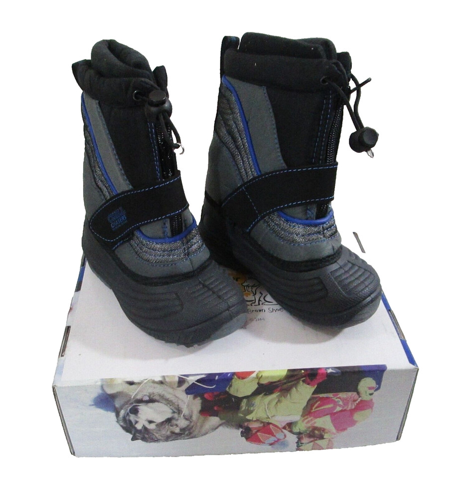 NIB Chill Chasers By Buster Brown Toddler Boys Lil Snowdrift Boots 8 Black/Grey