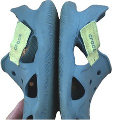 Crocs Iconic Comfort Gray Clog Strapped Sandal Kids Size C 10
