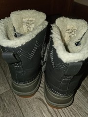 Cat & Jack Faux Fur Lined Hook & Loop Snow Boots Gray/Black/Tan Unisex 6