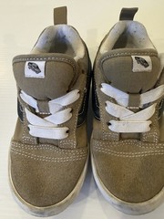 Vans Old Skool Kids Tan White Suede Canvas Sneakers Toddler Shoe Size 10