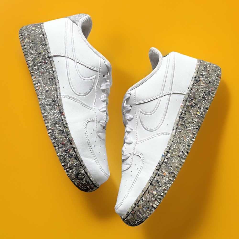 Nike Air Force 1 Low Recycled Wool Pack White Sneaker (GS) DB2813-100 Size 6Y