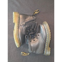 Dr. Martens 1460 Toddler Black Leather Ankle Boots Lace Up & Zipper US 5