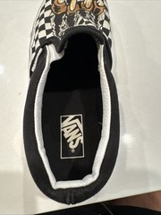 Vans Off The Wall Checkered Jaguar Print Slip On Shoes, Kids Size 3,