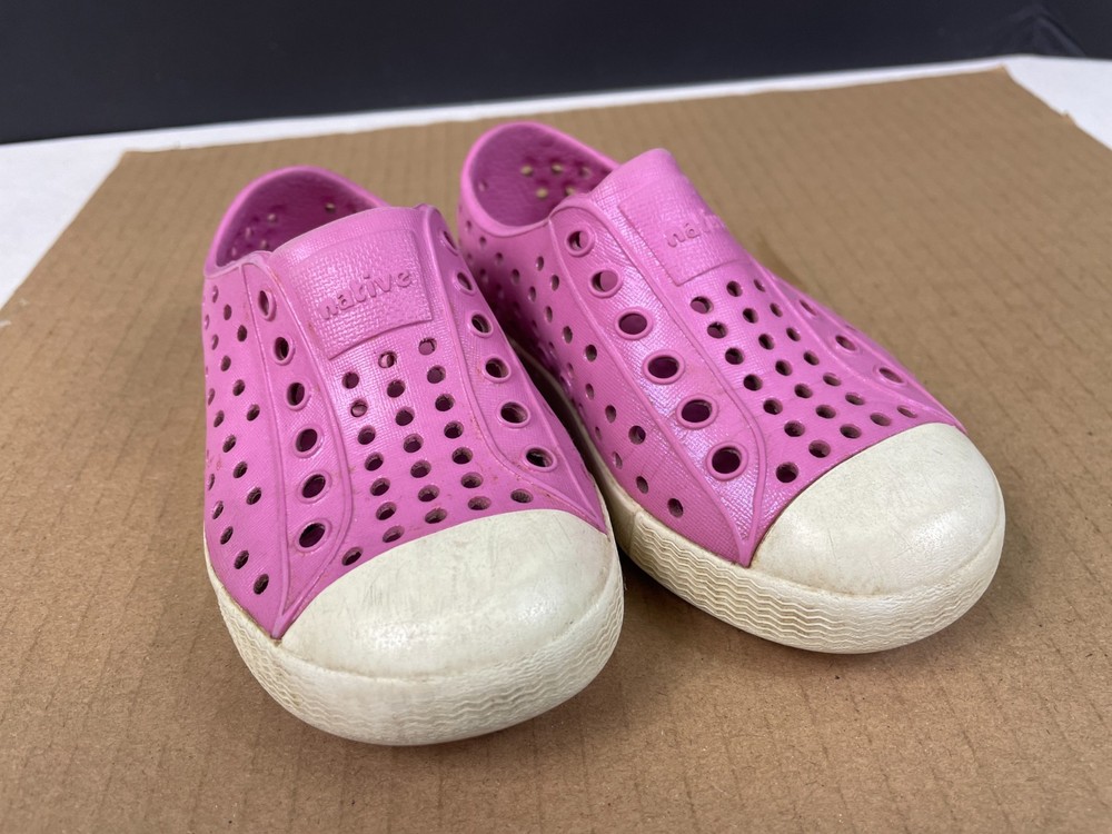 NATIVE Jefferson Kids PINK Waterproof Sneaker Shoes Size C7 ~ VGC