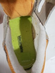 Adidas sneaker Toddler 5c Laceless. Grey Orange White Shell Toe Adi Fit size 5c
