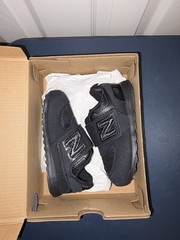 New Balance 574 Hook & Loop Unisex Kids Sneaker US 7 M Black Mesh NW574AB