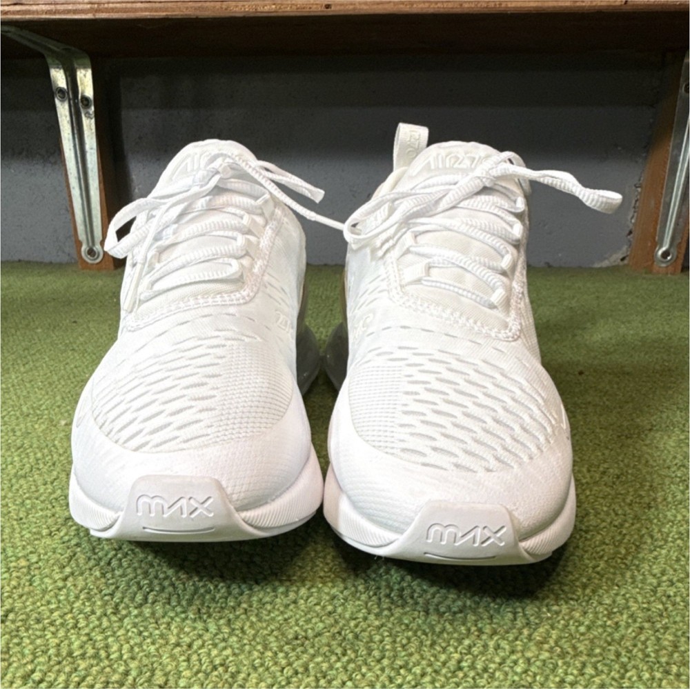 Nike Air Max 270 White Mesh Lace Up Cushioned Kids 7Y 943345-103 NOBOX