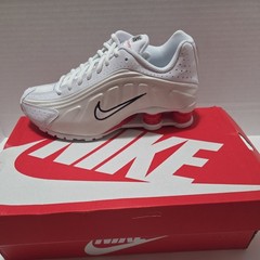 Kids Size 5.5Y / 7 Women Nike Shox R4 GS CW2626-102 White Phantom Red Shoes New
