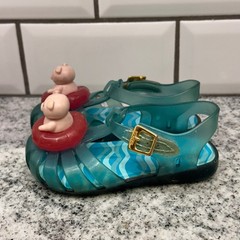 Mini Melissa Infant 6 Possession Aranha Pig Jelly Sandals Teal Green Fisherman