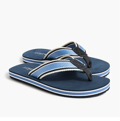 J. Crew Kids Crew Cuts Navy Blue Striped Flip Flops Kids Size 4 NWT