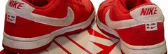 Nike Dunk Low GS Sneaker 5Y Red/White Low Top Lace-Up Athletic Shoe w box