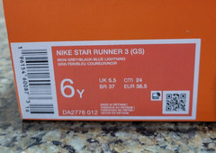 6Y Nike Star Runner 3 (GS) Iron Grey/Black-Blue Lightning DA2776-012 NEW in Box