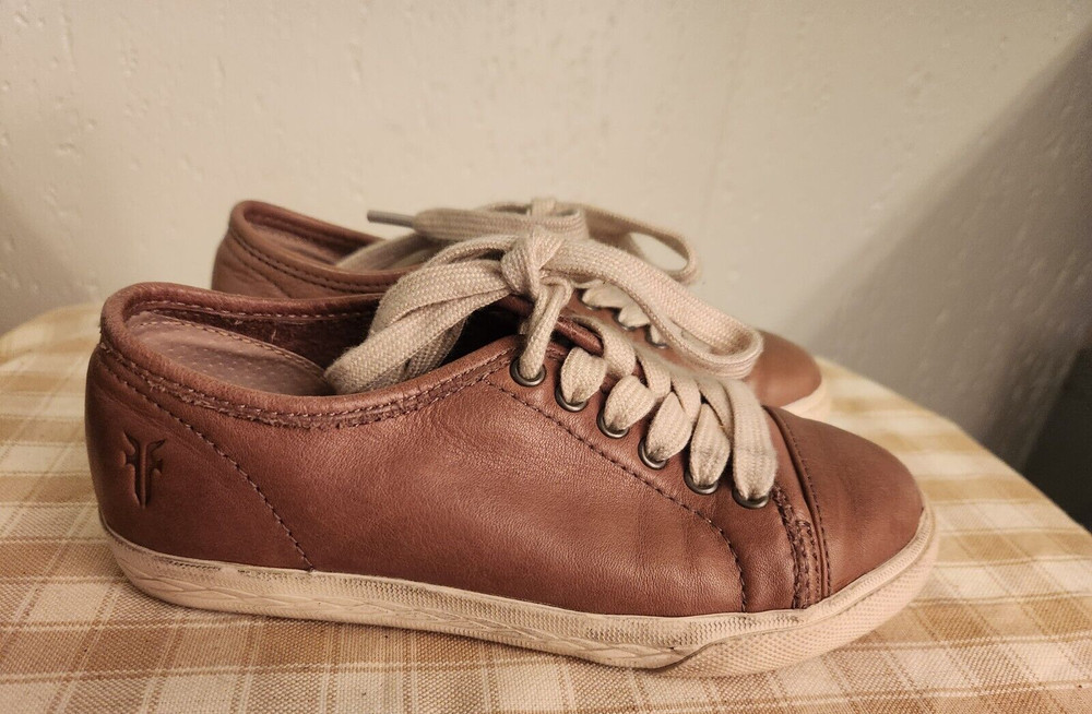 Frye Chambers Low Sneaker Leather Lace Up Camel Shoes Size Youth US 12 #3