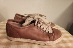 Frye Chambers Low Sneaker Leather Lace Up Camel Shoes Size Youth US 12 #3