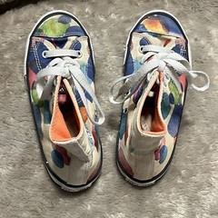 Converse Paint Splatter Lace Up High Top Sneakers 656144F Big Kid Junior Size 2