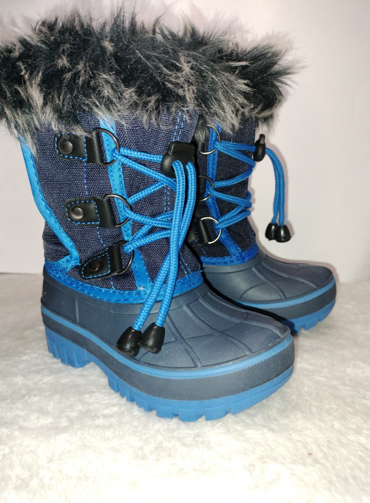 Waterproof Toddler Snow Boots Size 5/6 Navy Blue Winter 3M Thinsulate Warm