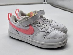 Nike Shoes Kids Size 12C White Pink Hook & Loop Sneakers BQS451-108 Damage