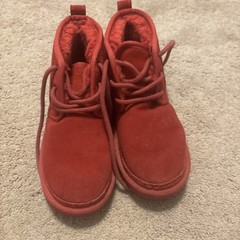 UGG Neumel II Boot Suede Upper 1017320K Chestnut Kids Size 3 Small Glue On Seam