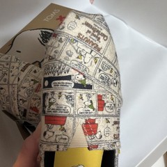 TOMS X Peanuts Tiny Alpargata Snoopy Comics Tan Felt Slip-on Shoes Woman 5