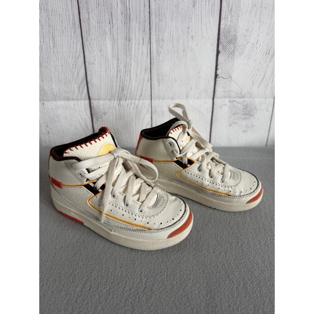 Nike Air Jordan 2 Retro Maison Chateau Rouge Kids Shoes Sail Orange 11C
