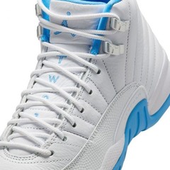 Air Jordan 12 Retro GS White University Blue Kids Shoes Sz 5.5Y (153265-112)