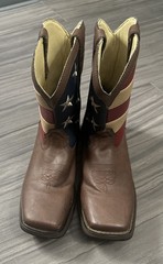 Durango 8″ Square Toe Patriotic Western Flag Boots BT245 Kids/Men US 7M UK 6