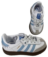 Adidas Samba OG Comfort Closure Shoes Sneakers Kids 4K White Blue Soccer Sporty