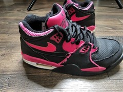 Nike Air Flight 89 Retro 2012 Youth Size 7 Multi Black Fireberry Athletic Hip